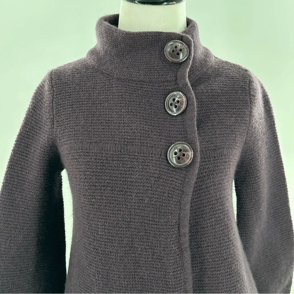 Fenn Wright Manson cardigan sweater M 70% lambswool 20% angora purple lagenlook